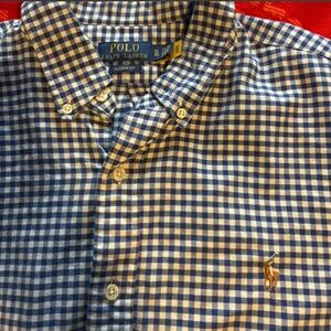 Ralph Lauren Navy and White Checkered Shirt